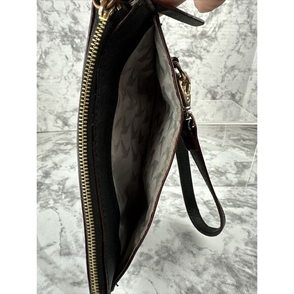 LO & SONS Saffiano Wristlet Pouch Wallet Phone Case Black Leather - Picture 9 of 12